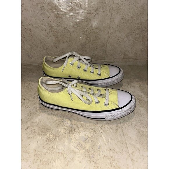 Converse All Star Neon Yellow Casual Lace Up Classic Unisex Sneakers Size 6 - Picture 2 of 8